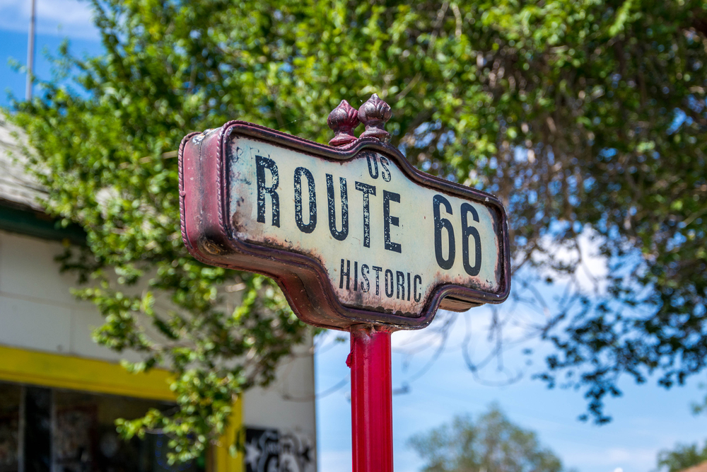 Old Route 66 Road Sign