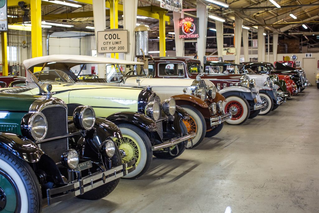 Tour group visiting Route 66 Car Museum
